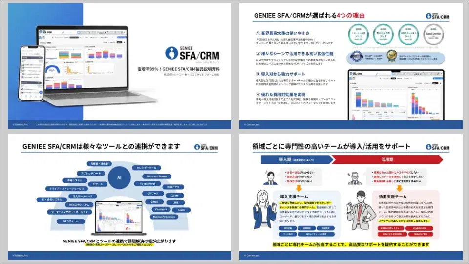 なぜ「GENIEE SFA/CRM」が選ばれるのか