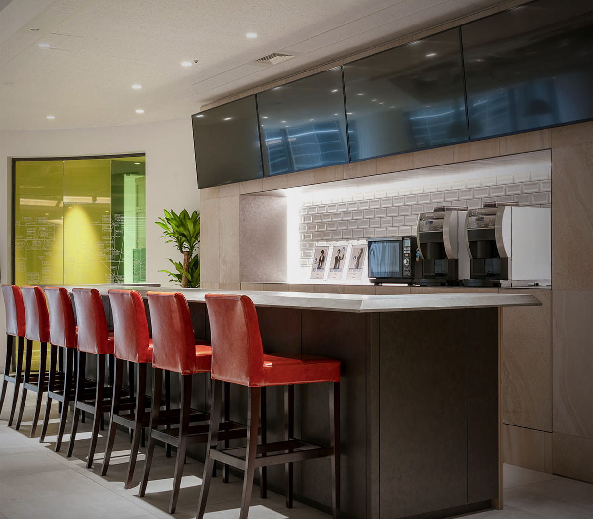 The bar counter